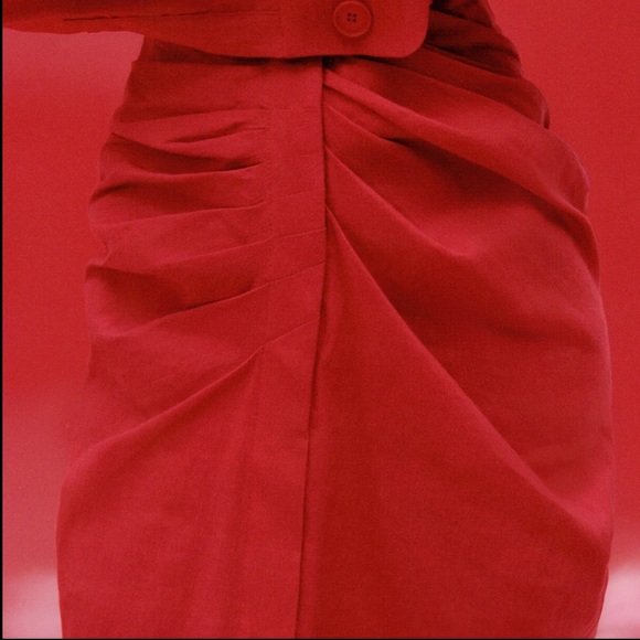 ZARA Draped Linen Blend Mini Dress - Picture 6 of 9